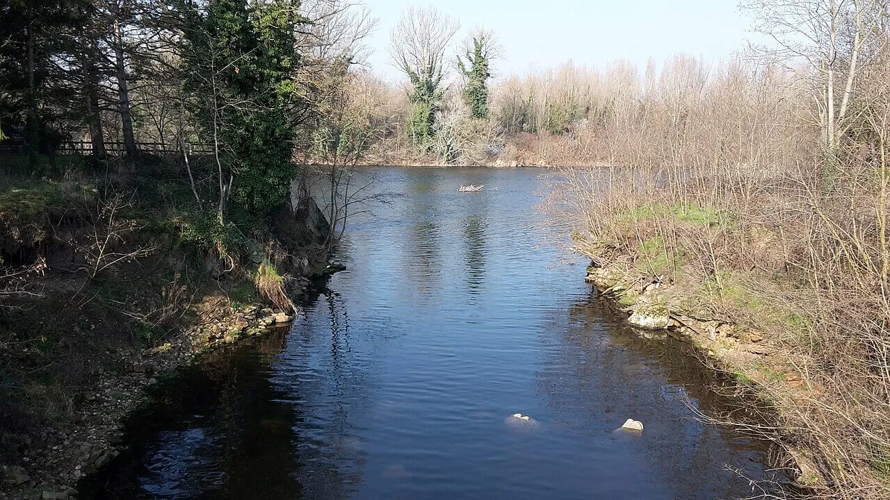 Photographie de la confluence Furan-Loire (Andrézieux-Bouthéon). Source: https://fr.wikipedia.org/wiki/Furan#/media/Fichier:Confluence_Furan-Loire_H.jpg